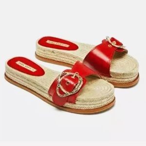 Zara Platform Espadrille With Buckle Detail